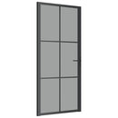 vidaXL fekete ESG üveg és alumínium beltéri ajtó 93 x 201,5 cm