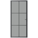 vidaXL fekete ESG üveg és alumínium beltéri ajtó 93 x 201,5 cm