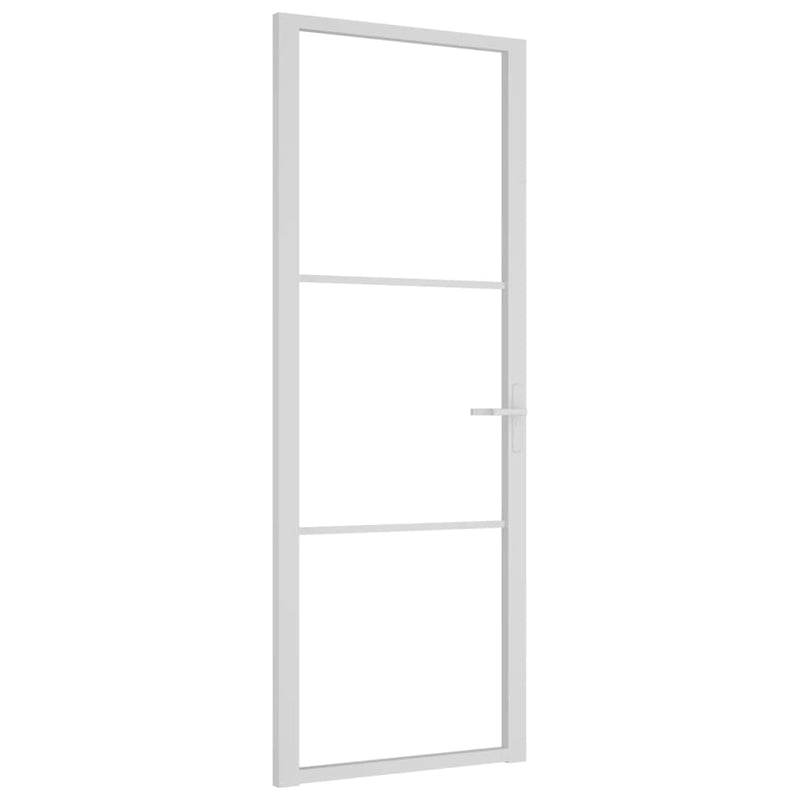 vidaXL fehér ESG üveg és alumínium beltéri ajtó 76 x 201,5 cm
