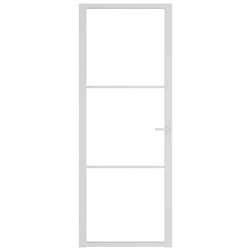 vidaXL fehér ESG üveg és alumínium beltéri ajtó 76 x 201,5 cm