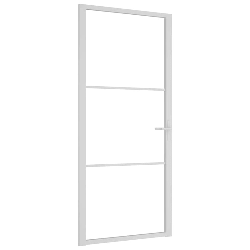 vidaXL fehér ESG üveg és alumínium beltéri ajtó 93 x 201,5 cm