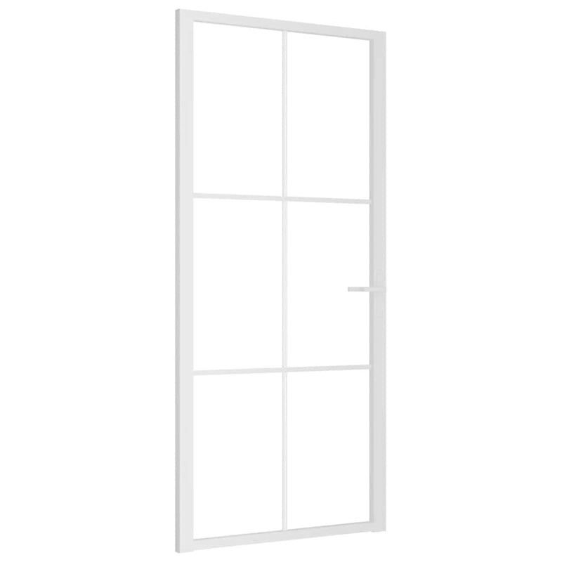vidaXL fehér ESG üveg és alumínium beltéri ajtó 93 x 201,5 cm