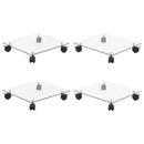 vidaXL 4 db négyzet alakú edzett üveg görgős növénytartó 35 x 35 cm