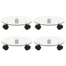 vidaXL 4 db kör alakú edzett üveg görgős növénytartó 28 cm