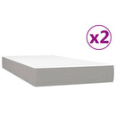 vidaXL világosszürke szövet rugós ágy matraccal 200 x 200 cm