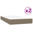 vidaXL tópszínű szövet rugós ágy matraccal 200 x 200 cm