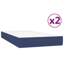 vidaXL kék szövet rugós ágy matraccal 200 x 200 cm