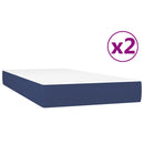 vidaXL kék szövet rugós ágy matraccal 200 x 200 cm