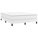 vidaXL fehér műbőr rugós ágy matraccal 140x190 cm