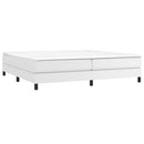 vidaXL fehér műbőr rugós ágy matraccal 200 x 200 cm