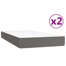 vidaXL szürke műbőr rugós ágy matraccal 200 x 200 cm