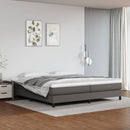 vidaXL szürke műbőr rugós ágy matraccal 200 x 200 cm