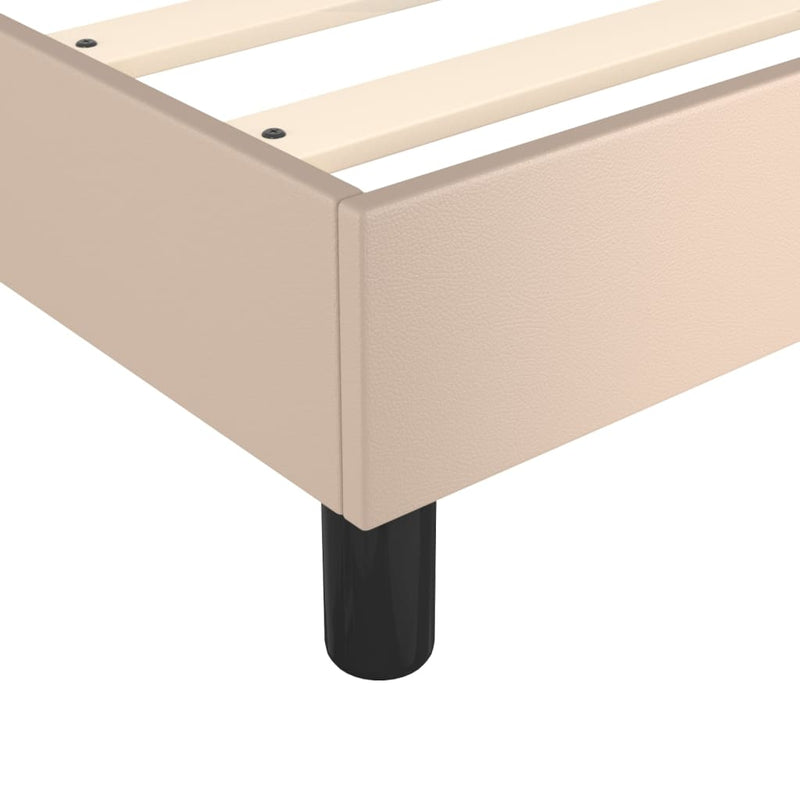 vidaXL cappuccino színű műbőr rugós ágy matraccal 200 x 200 cm