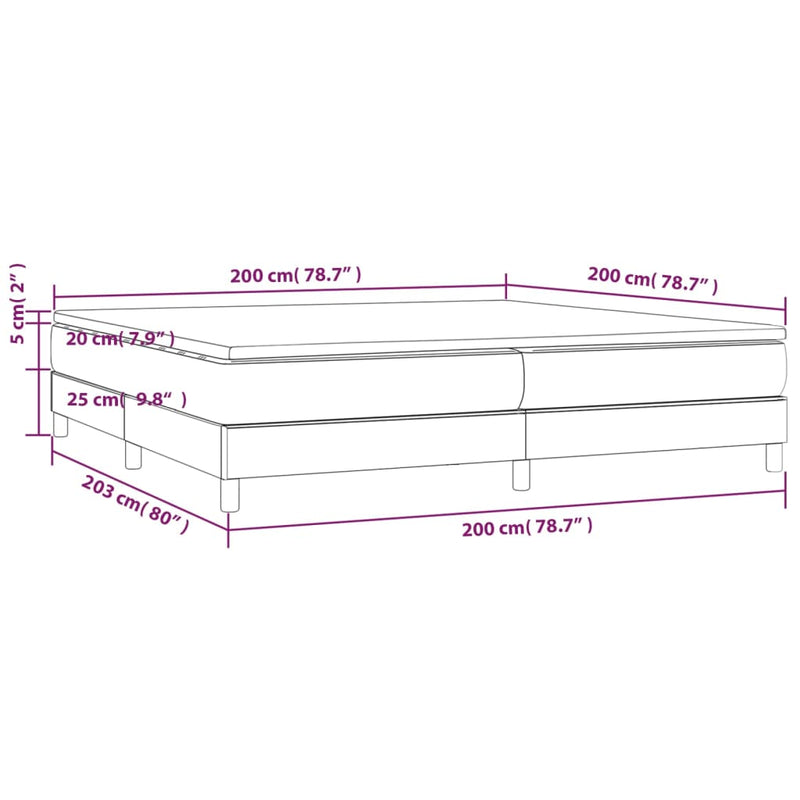 vidaXL cappuccino színű műbőr rugós ágy matraccal 200 x 200 cm