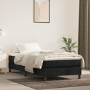 vidaXL fekete bársony rugós ágy matraccal 80 x 200 cm