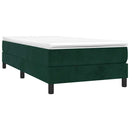 vidaXL sötétzöld bársony rugós ágy matraccal 80 x 200 cm