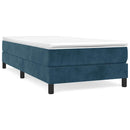 vidaXL sötétkék bársony rugós ágy matraccal 80 x 200 cm
