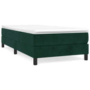 vidaXL sötétzöld bársony rugós ágy matraccal 90 x 200 cm
