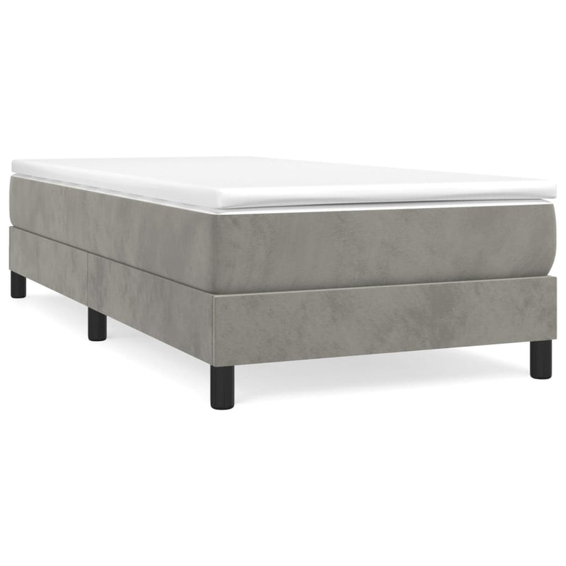 vidaXL világosszürke bársony rugós ágy matraccal 100 x 200 cm