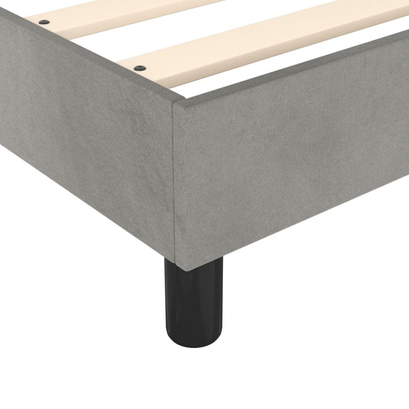 vidaXL világosszürke bársony rugós ágy matraccal 100 x 200 cm