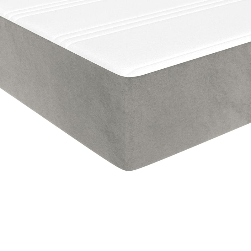 vidaXL világosszürke bársony rugós ágy matraccal 100 x 200 cm