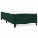 vidaXL sötétzöld bársony rugós ágy matraccal 100 x 200 cm
