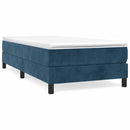 vidaXL sötétkék bársony rugós ágy matraccal 100 x 200 cm