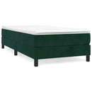 vidaXL sötétzöld bársony rugós ágy matraccal 120 x 200 cm