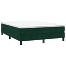 vidaXL sötétzöld bársony rugós ágy matraccal 140x190 cm