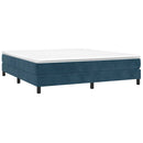vidaXL sötétkék bársony rugós ágy matraccal 160x200 cm