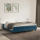 vidaXL sötétkék bársony rugós ágy matraccal 160x200 cm
