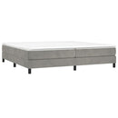 vidaXL világosszürke bársony rugós ágy matraccal 200x200 cm
