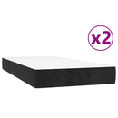 vidaXL fekete bársony rugós ágy matraccal 200x200 cm