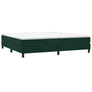 vidaXL sötétzöld bársony rugós ágy matraccal 200x200 cm