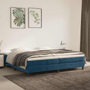 vidaXL sötétkék bársony rugós ágy matraccal 200x200 cm