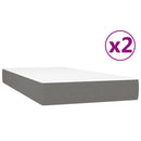vidaXL sötétszürke szövet rugós ágy matraccal 200 x 200 cm