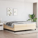 vidaXL krémszínű szövet rugós ágy matraccal 200 x 200 cm