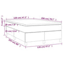 vidaXL sötétbarna szövet rugós ágy matraccal 120 x 200 cm