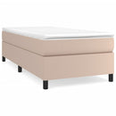 vidaXL cappuccino színű műbőr rugós ágy matraccal 90 x 190 cm