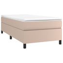vidaXL cappuccino színű műbőr rugós ágy matraccal 90 x 190 cm