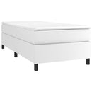 vidaXL fehér műbőr rugós ágy matraccal 90 x 200 cm