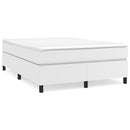 vidaXL fehér műbőr rugós ágy matraccal 140x190 cm