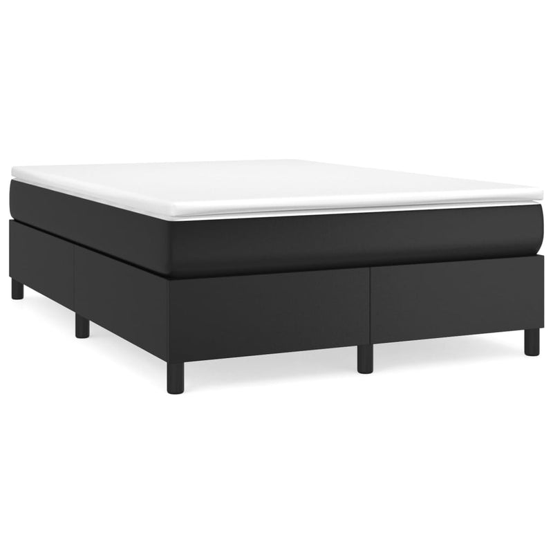 vidaXL fekete műbőr rugós ágy matraccal 140 x 200 cm