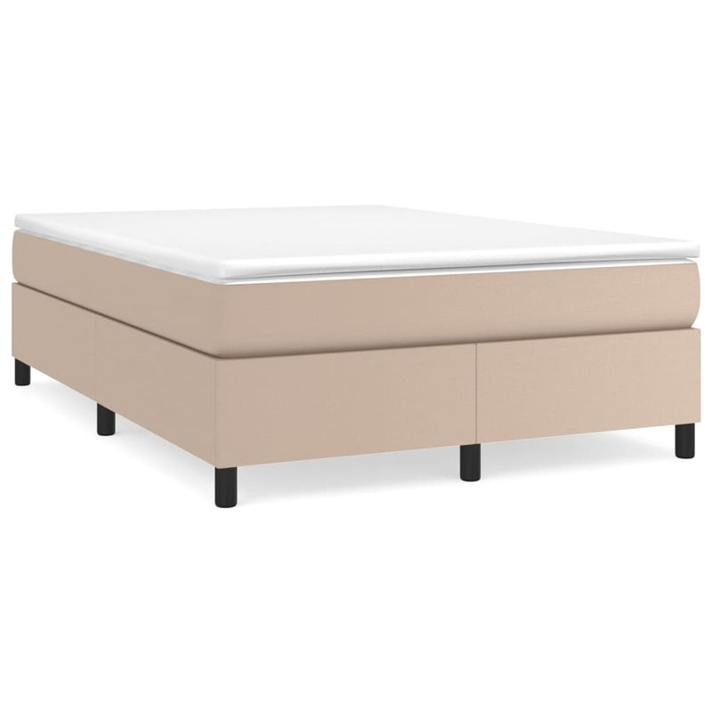 vidaXL cappuccino színű műbőr rugós ágy matraccal 140 x 200 cm