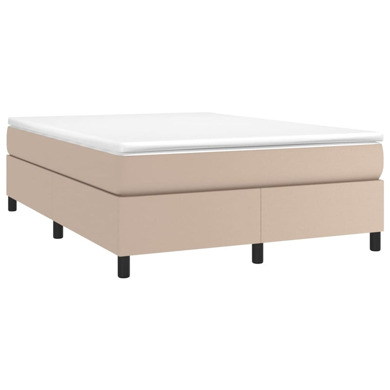 vidaXL cappuccino színű műbőr rugós ágy matraccal 140 x 200 cm