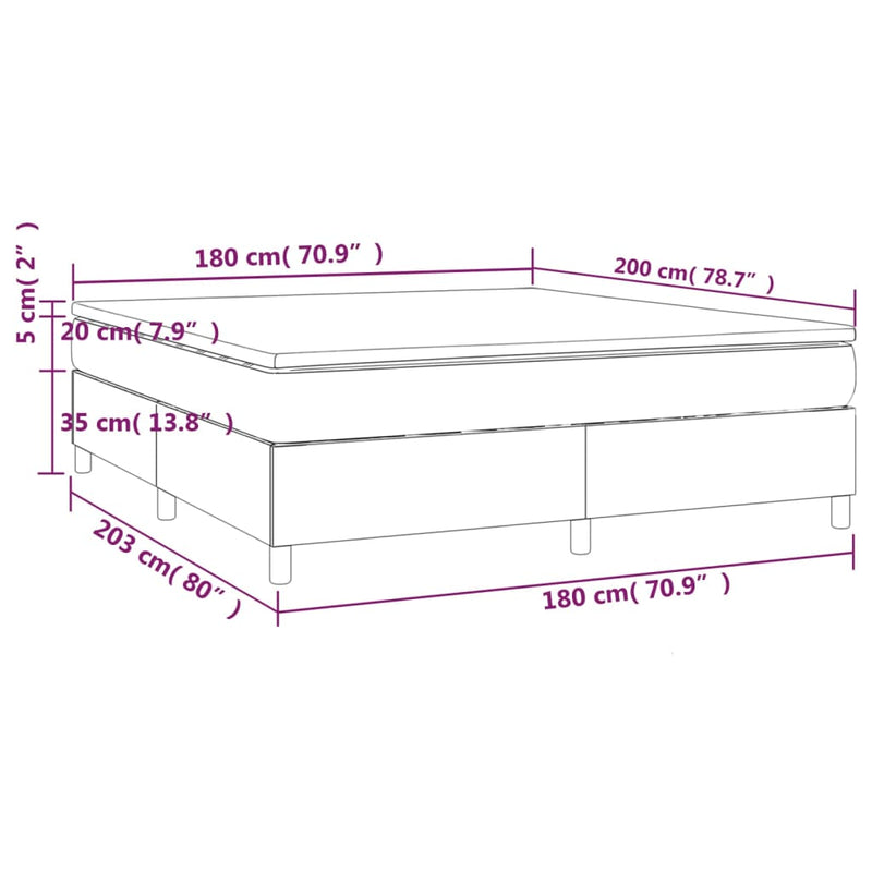 vidaXL fekete műbőr rugós ágy matraccal 180 x 200 cm