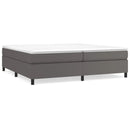 vidaXL szürke műbőr rugós ágy matraccal 200 x 200 cm