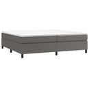 vidaXL szürke műbőr rugós ágy matraccal 200 x 200 cm