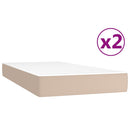 vidaXL cappuccino színű műbőr rugós ágy matraccal 200 x 200 cm