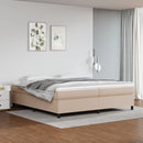 vidaXL cappuccino színű műbőr rugós ágy matraccal 200 x 200 cm